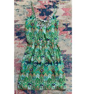 Collective Concepts green patterned mini dress